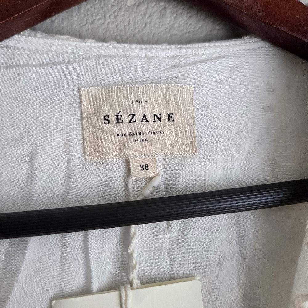 Sezane Asianne Dress in Ecru size 38 NWT - Picture 8 of 13